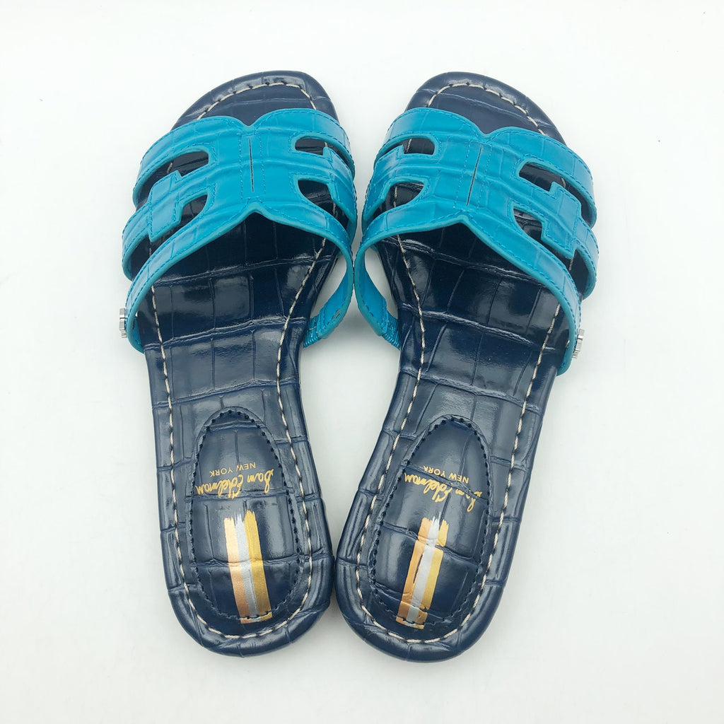 Sam Edelman Girls Bay Slide Sandals US 13 M EU 31 Navy Blue Leather NIB