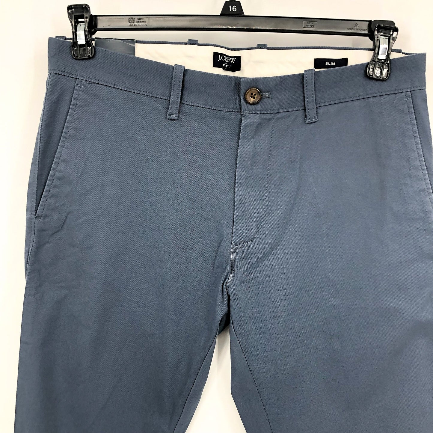 J.CREW Men's Slim-fit Flex Chino Pants Size 30x30 Overcast Blue Flat Front NWOT
