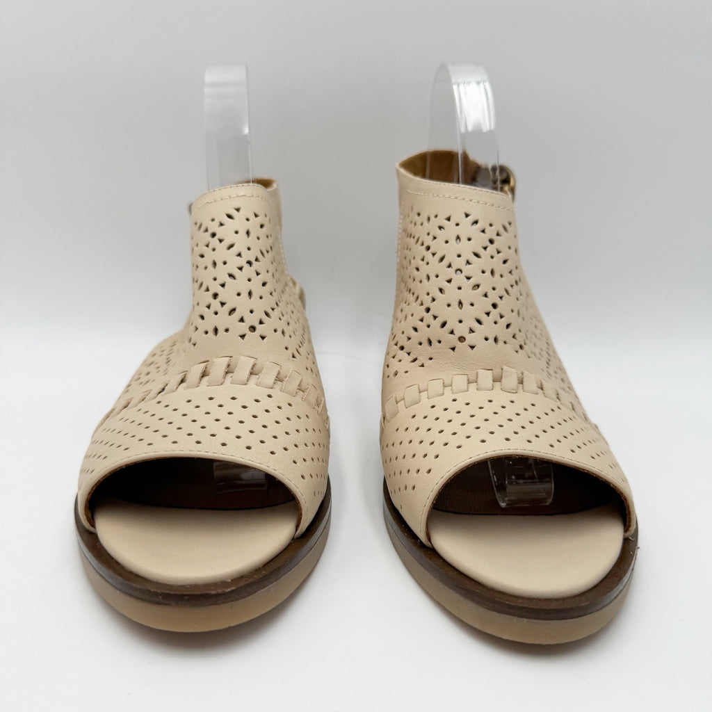 Cammina x Coldwater Creek Women Isabella Heeled Sandal US 8.5 Beige Leather NWOB