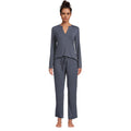 NATORI Women's Feathers Essentials Pajama Set XS Blue Long Sleeve Jersey NWT