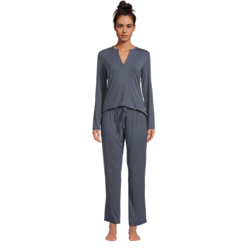 NATORI Women's Feathers Essentials Pajama Set XS Blue Long Sleeve Jersey NWT