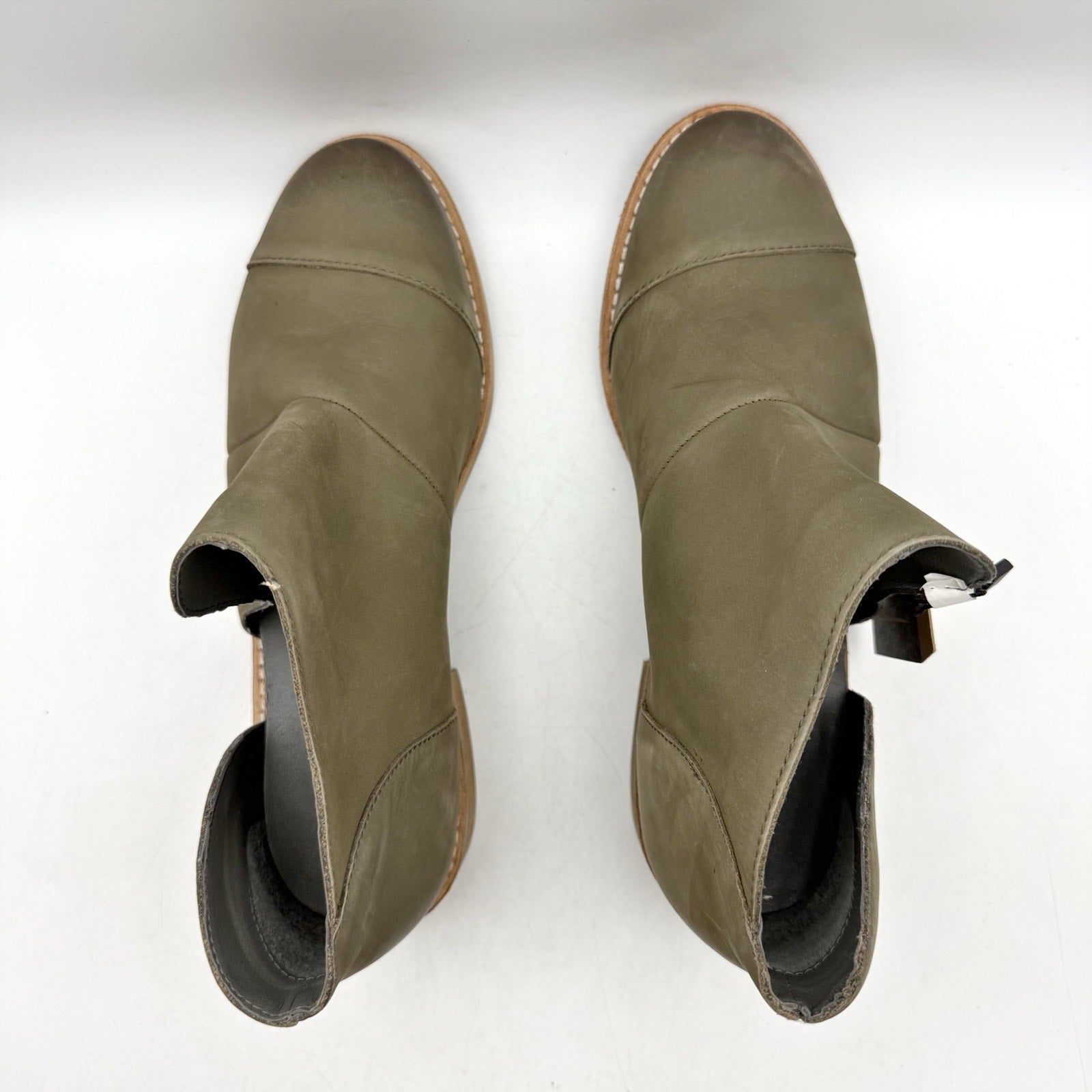 Crevo Womens Coralie Ankle Bootie US 8 EU 38.5 Green Leather NWOB