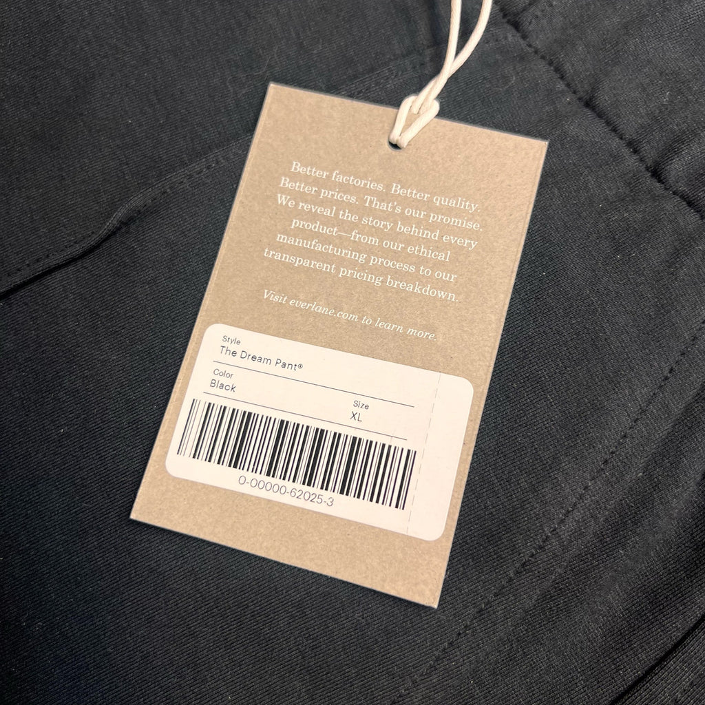 Everlane Womens The Dream Pants XL Black Stretch Knit Pull-On Taper Ankle NWT