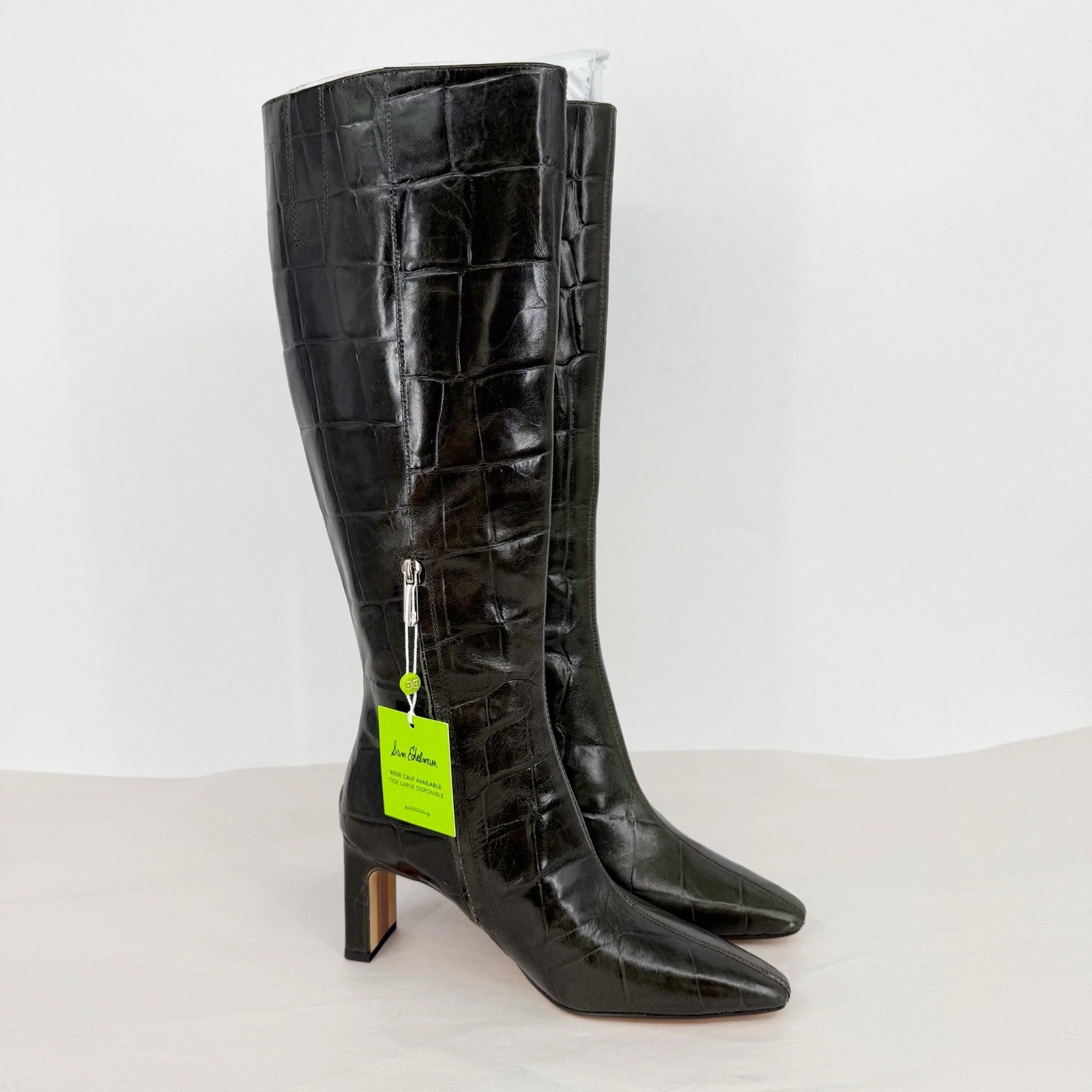 Sam Edelman Womens Sylvia Knee High Boots US 6.5 M Deep Olive Green Leather NWOB