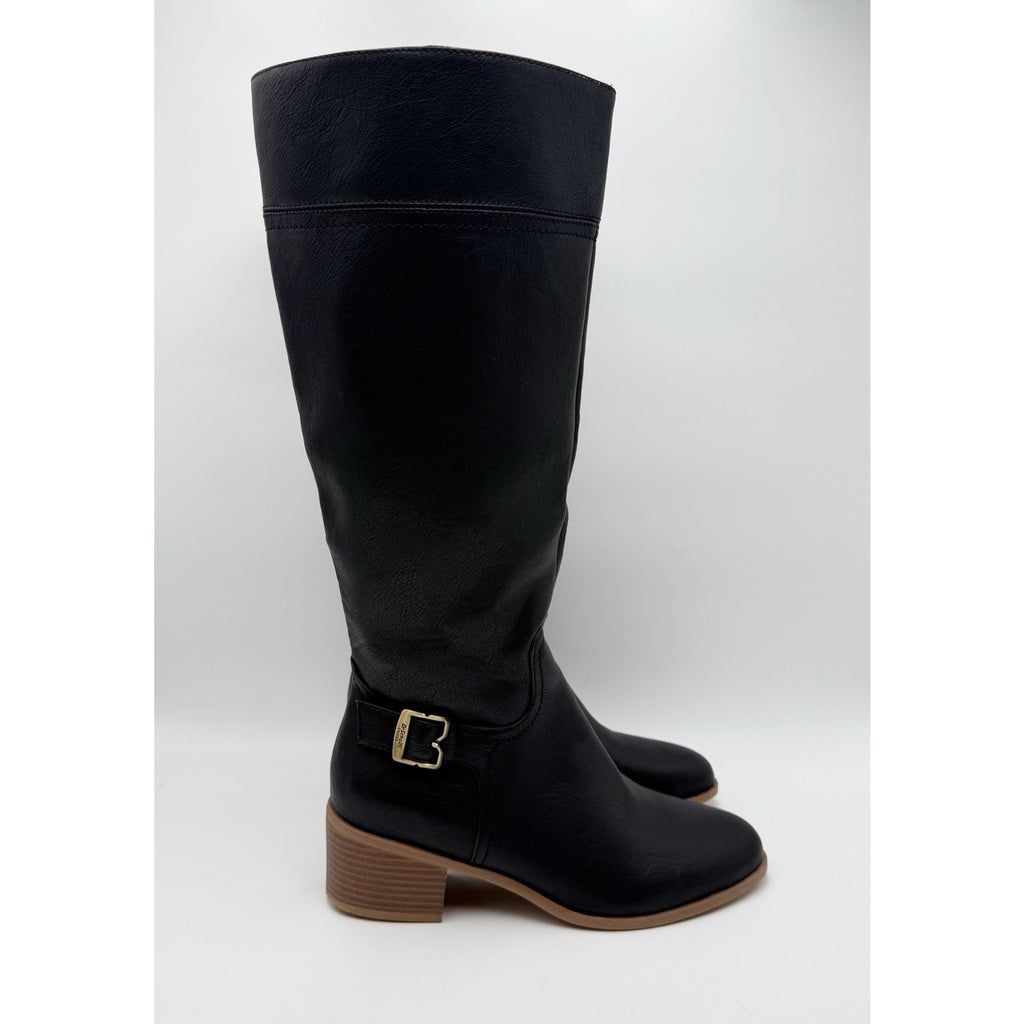 Dr. Scholls Womens Adeline Knee High Boots Size 7.5 M WIDE CALF Black NIB