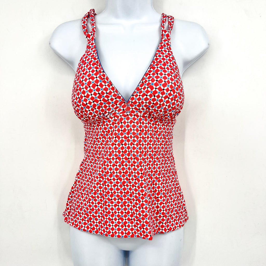 TOMMY BAHAMA Island Cays Fiori Reversible Tankini Top Medium Pink Coral NWT