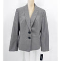 LE SUIT Women's Two Button Blazer Jacket Size 16 Gray Professional Business NWT