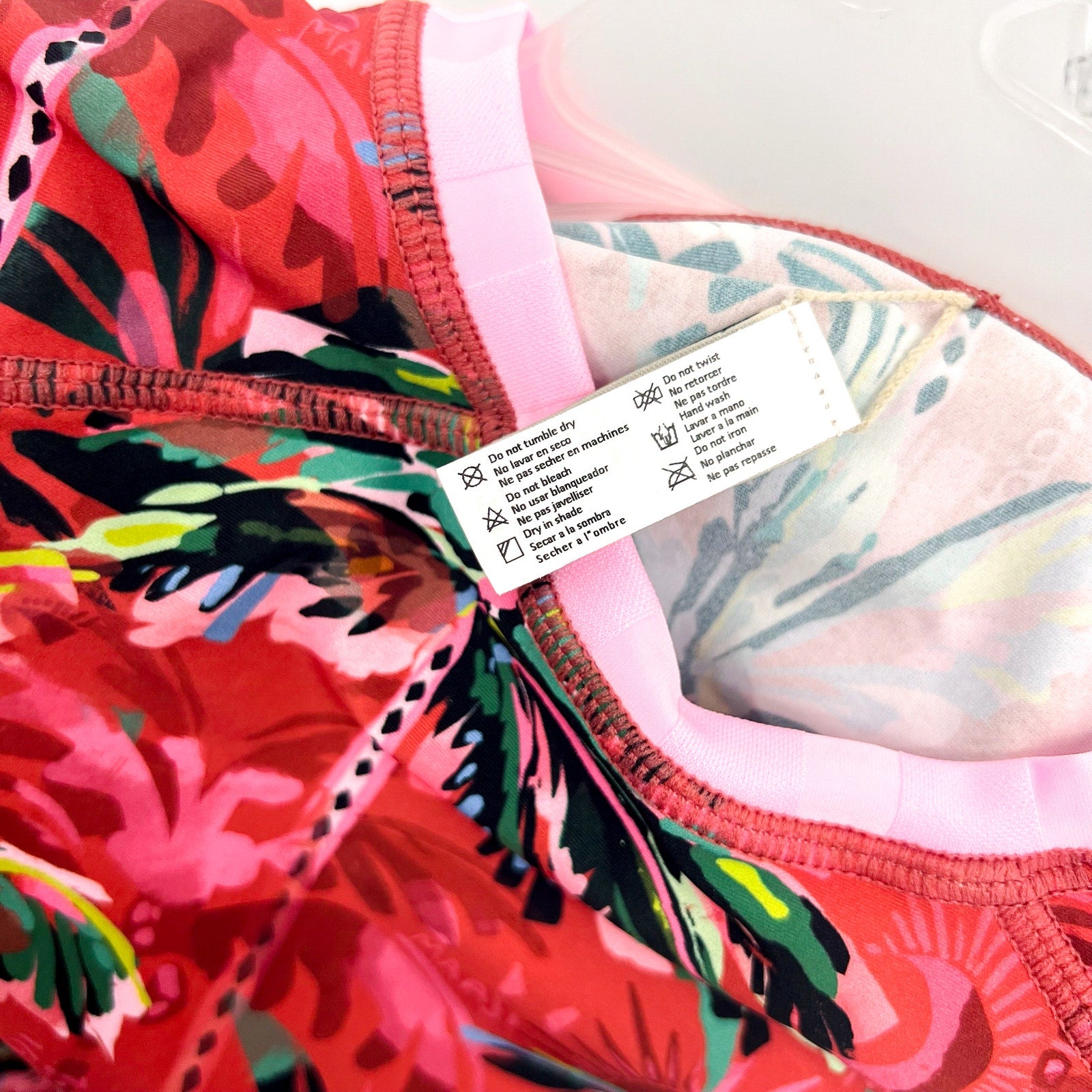MAAJI Girl's Odyssey Rashguard Swim Top Size 12 Red Flame Palms Long Sleeve NWT