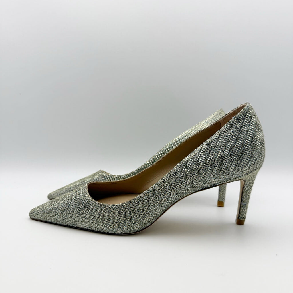 Stuart Weitzman Women’s Stuart 75 Pumps Platino Size 5 Gold Heels NWOB