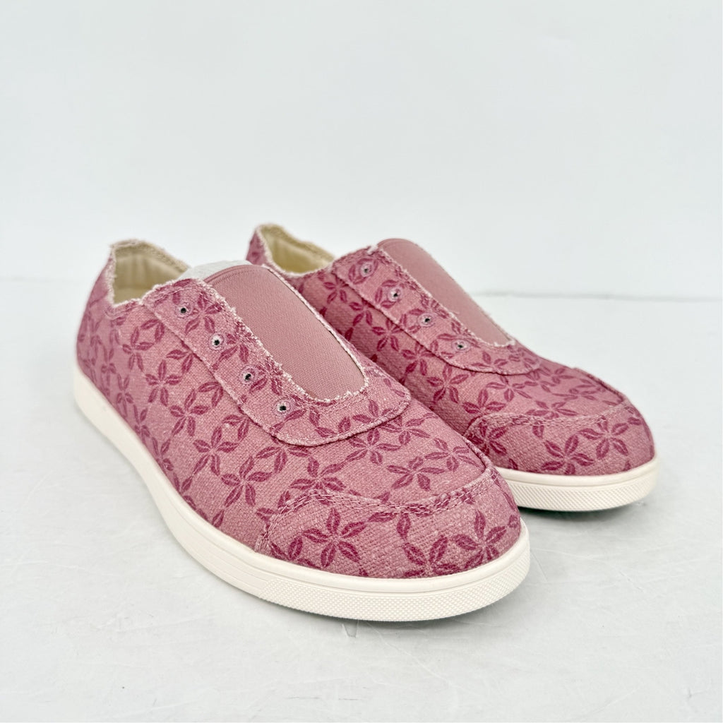 Spenco Womens Santa Maria Batik Sneakers US 9.5 WIDE Pink Canvas Casual NIB