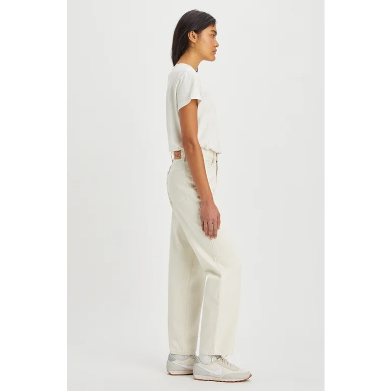 LEVI'S Womens 94 Baggy Jeans 29x31 US 8 Cream Straight Mid Rise NWT A35100025