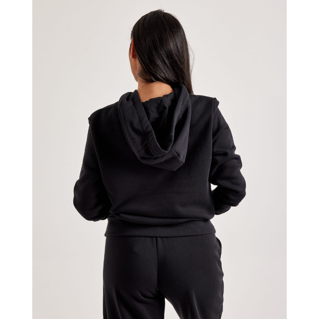 Nike Womens Graphic Club Hoodie 2X Black Fleece Pullover Sweatshirt NWT