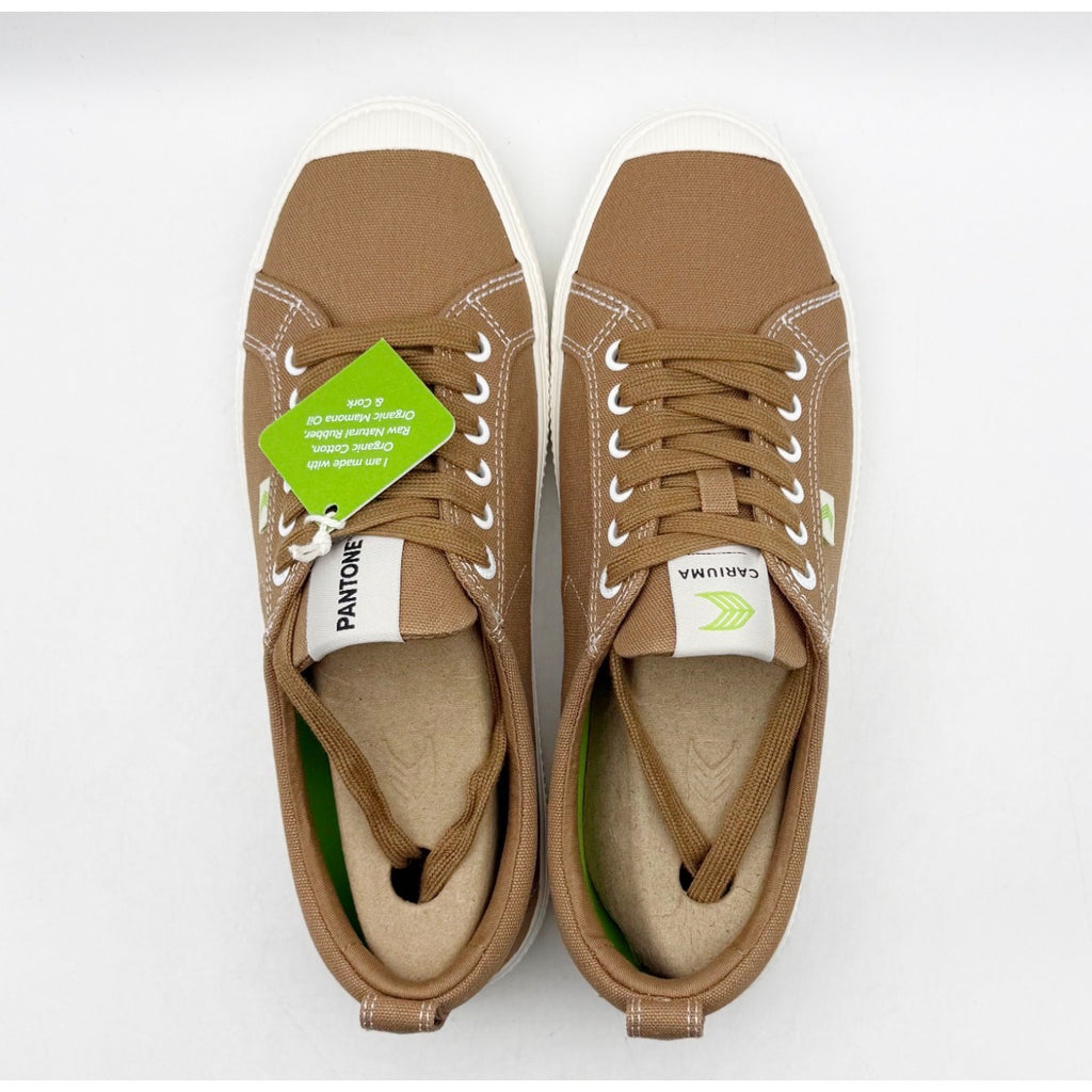 Cariuma OCA Low Canvas Sneakers Womens 10 Mens 8.5 Pantone Brown White NIB