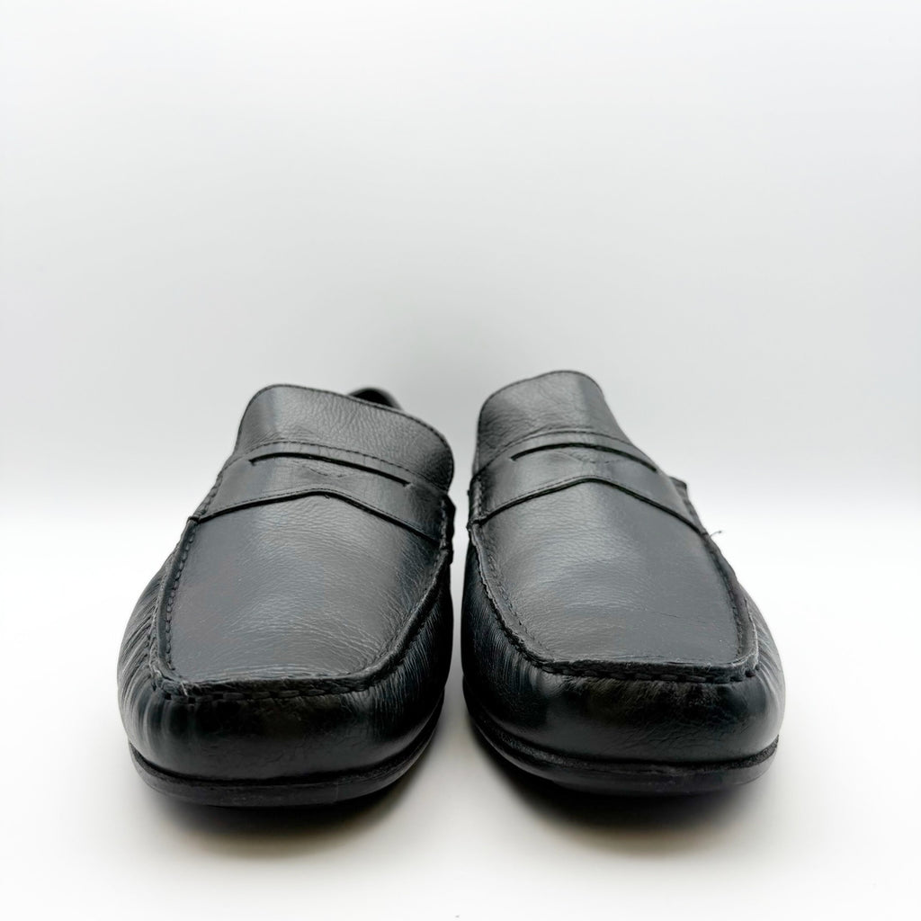 Marc Joseph New York Mens Nebraska Loafers US 11 Black Leather Grainy Shoe NIB