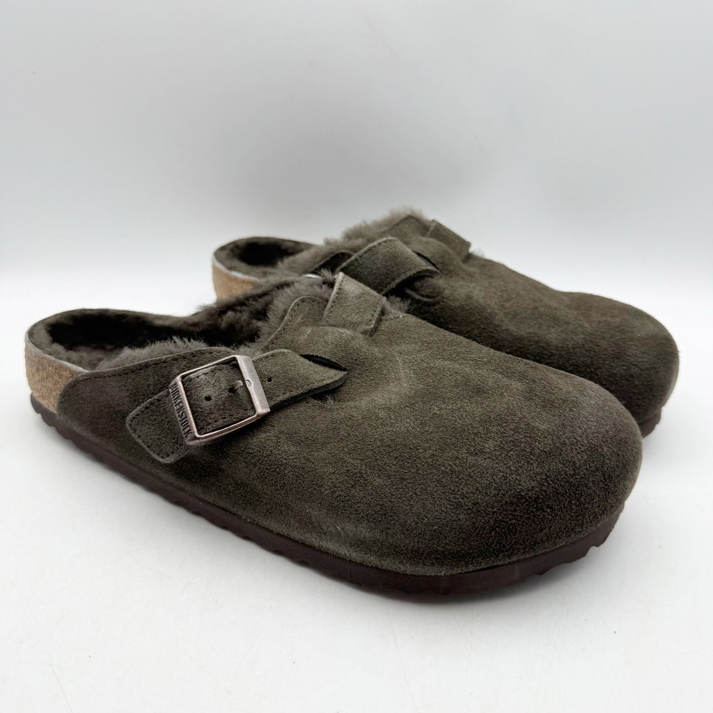 Birkenstock Boston Shearling Clogs EU 41 Womens 10 Mens 8 Mocha Brown Suede NWT