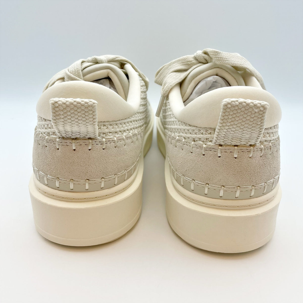 Steve Madden Womens Charlie Casual Sneakers US 8 M Beige Cream Tan Lace-Up NIB