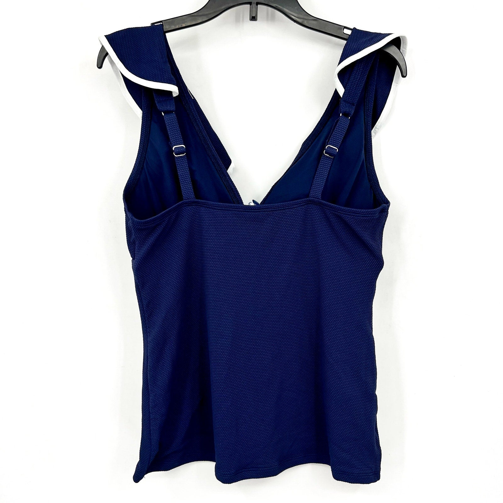 TOMMY BAHAMA Women's Island Cays Cabana Tankini Top XS Navy Blue Ruffle NWT