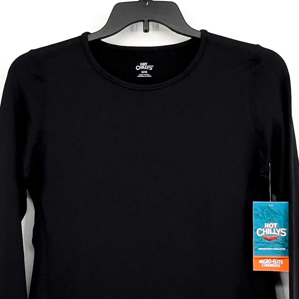 HOT CHILLYS Women's Micro-Elite Chamois Crewneck Shirt Medium Black NWT