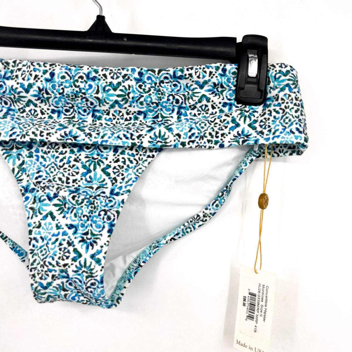 HELEN JON Women's Convertible Hipster Bikini Bottom Small Blue Montrose NWT