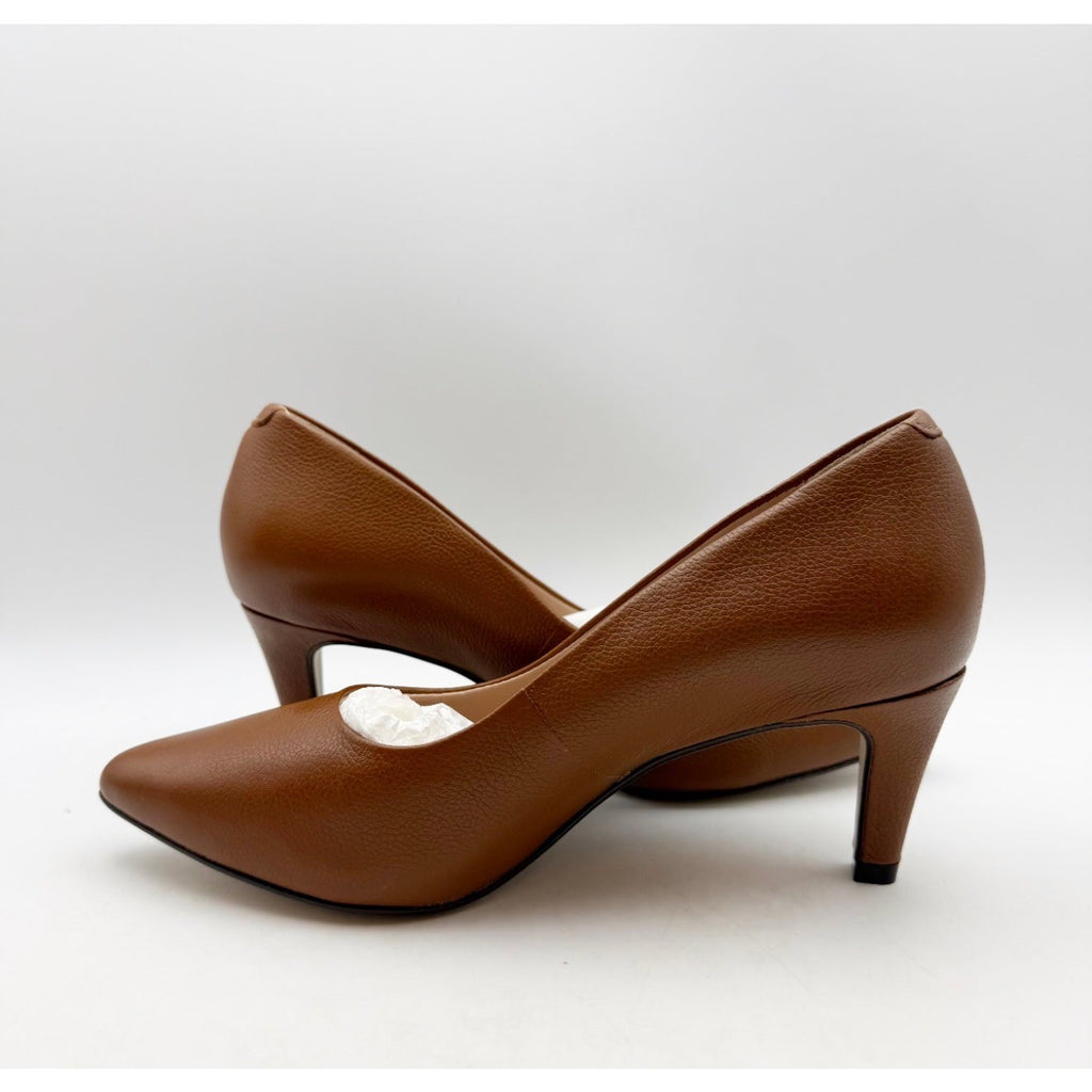 Marc Joseph Womens Trinity PL Pump Size 7 EU 38 Cognac Napa Brown Leather NWOB