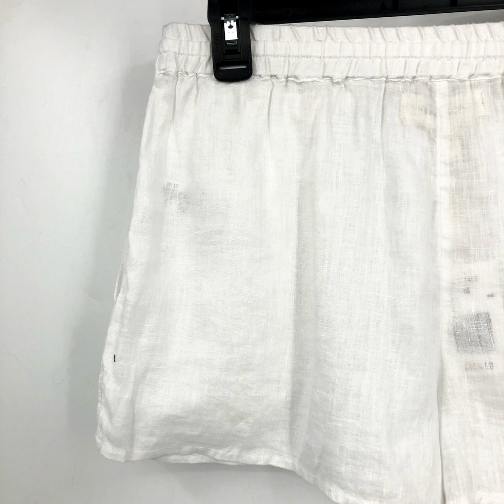 L*SPACE Women's Rio Linen Cover Up Shorts Medium White Drawcord NWT
