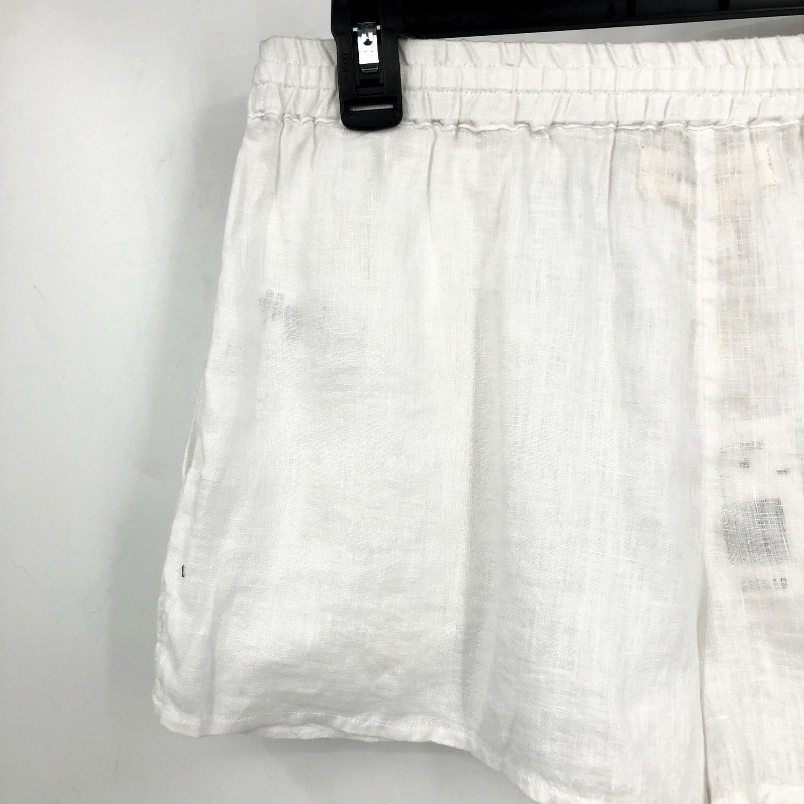 L*SPACE Women's Rio Linen Cover Up Shorts Medium White Drawcord NWT