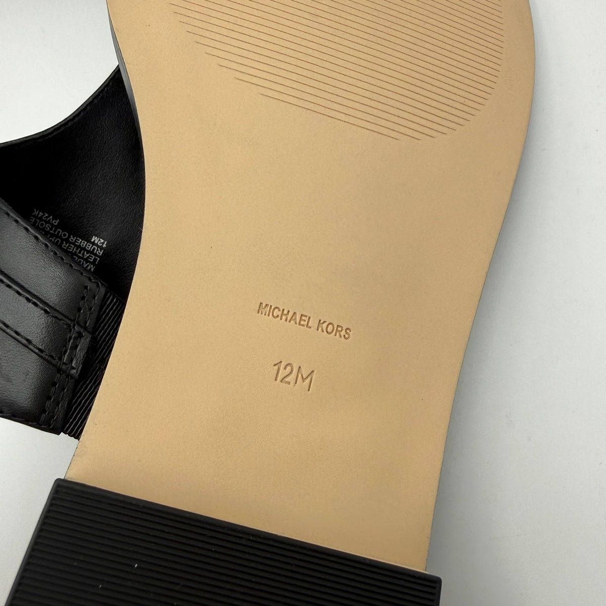 Michael Kors Womens Mandy Leather Thong Sandals Size 12 Black Slingback NIB
