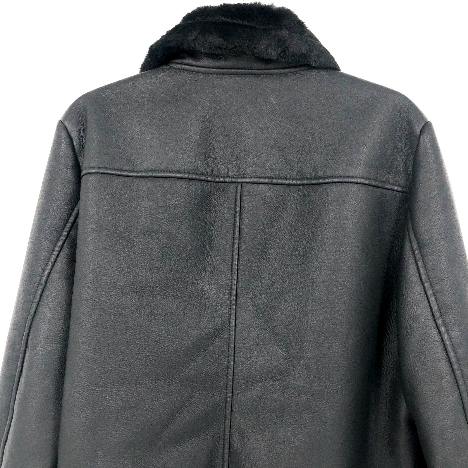 LAUREN RALPH LAUREN Womens Moto Jacket XL Black Faux Leather Shearling NWT