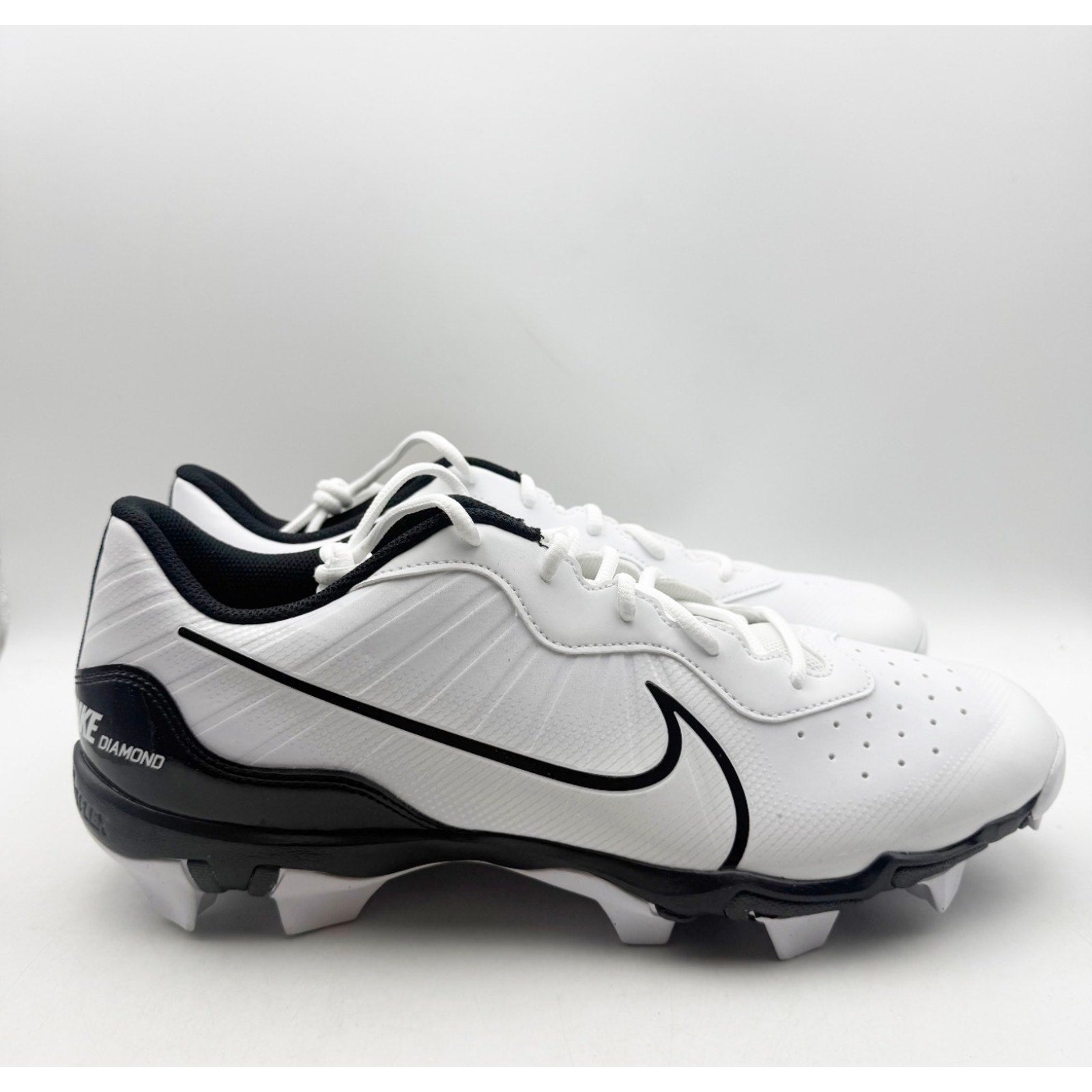 Nike Men Alpha Huarache 4 Keystone Baseball Cleats US 12 White Black DJ6524 NWOB