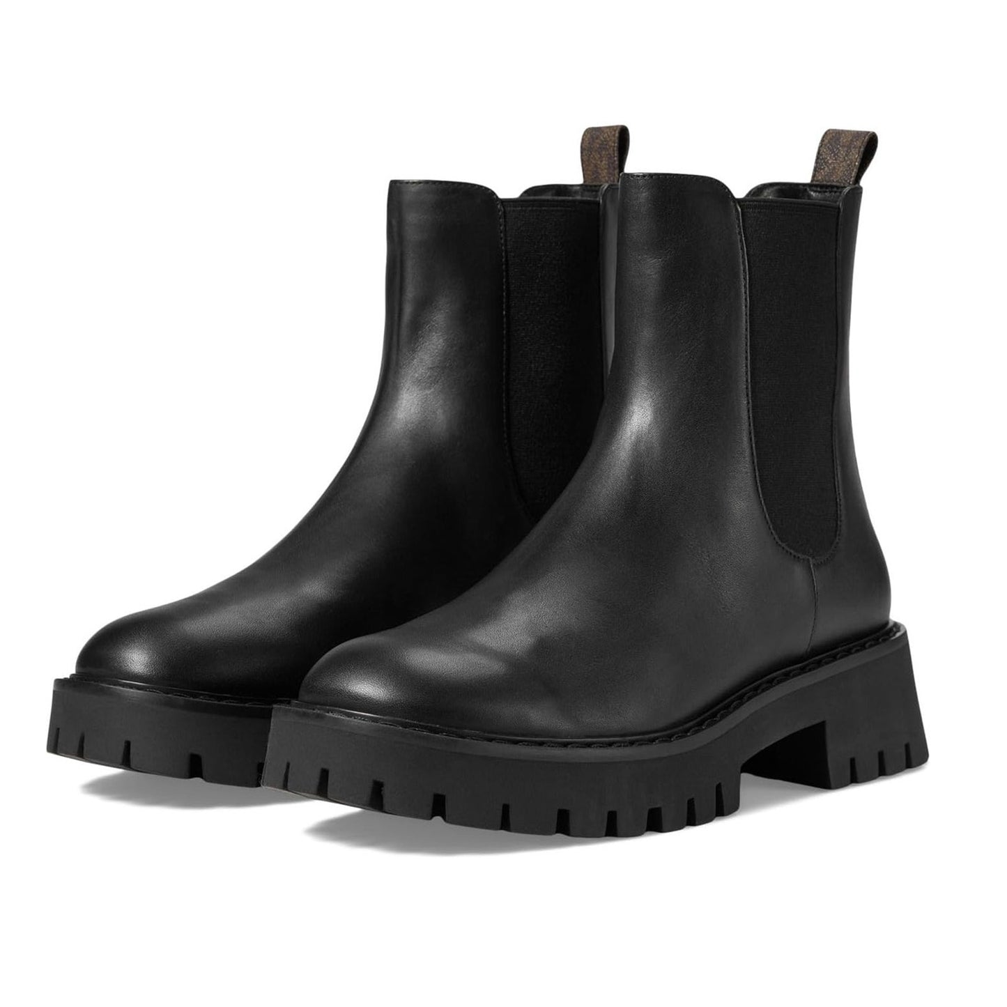 Michael Michael Kors Womens Asher Bootie US 8M Black Brown Leather Lug Ankle NIB