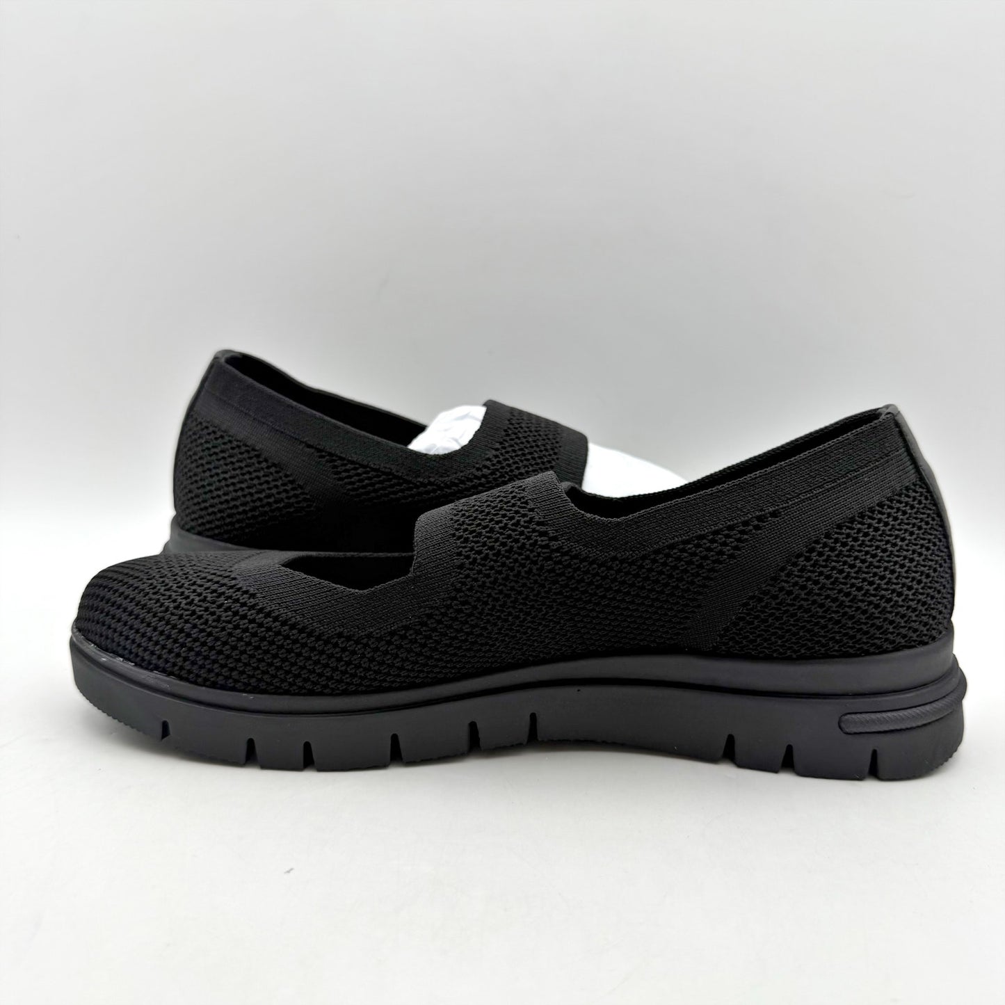 David Tate Womens Comfy Mary Jane Shoes US 6 M Black Knit NIB