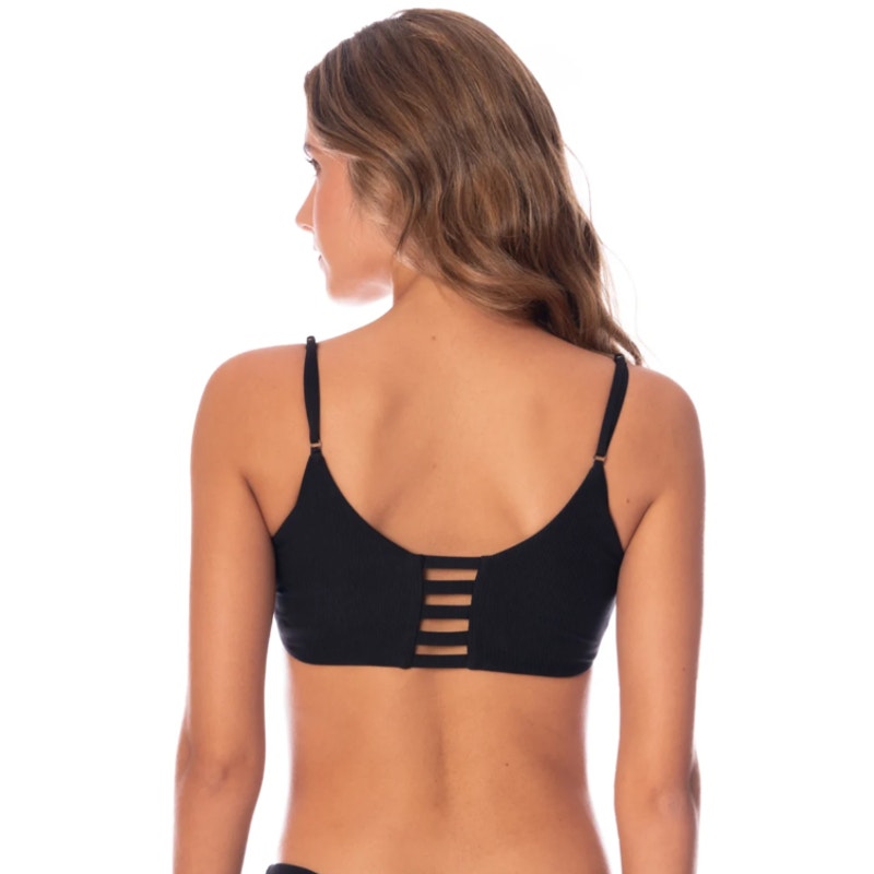 MAAJI Women's Praia Classic Bralette Bikini Top Large Jade Black Reversible NWT