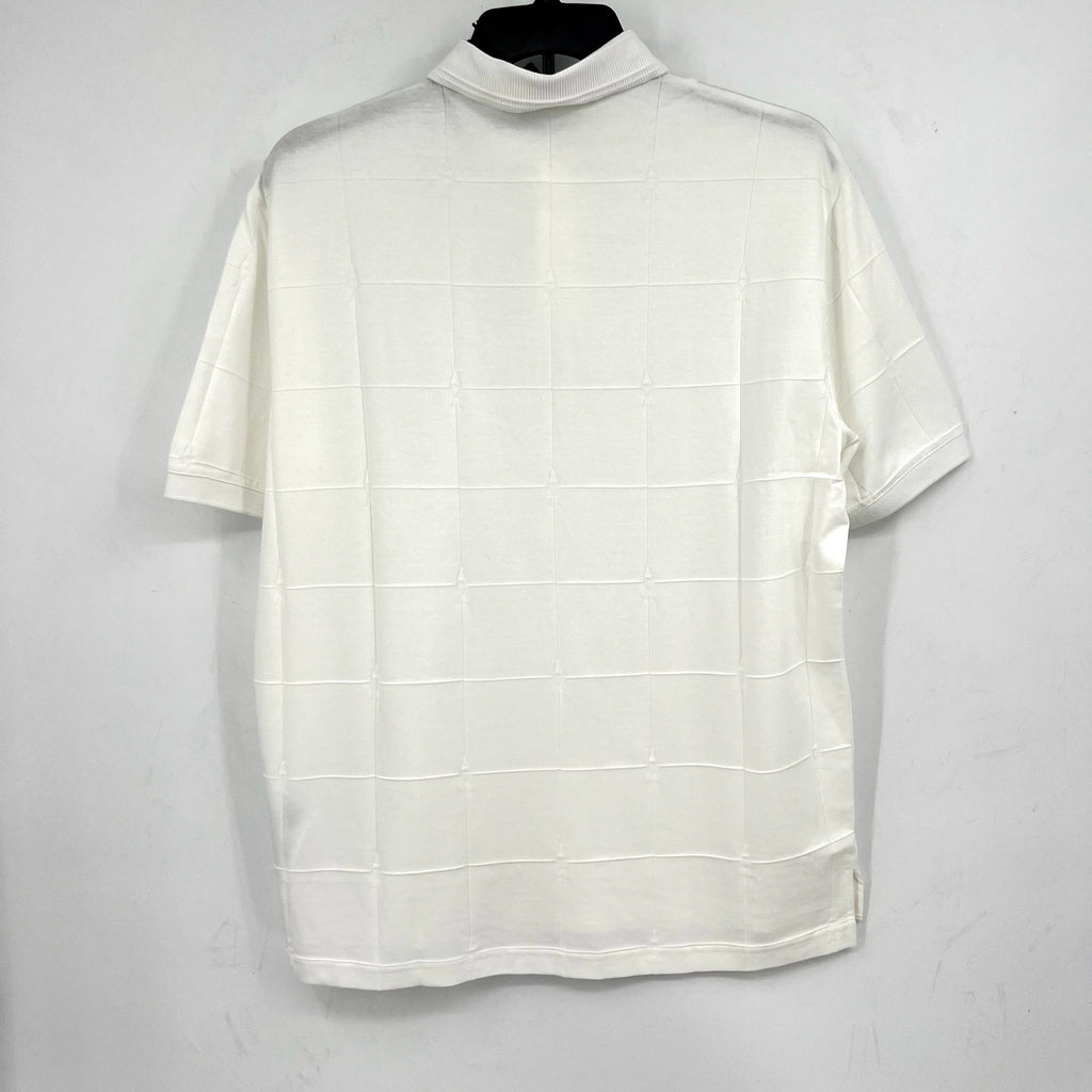 ARMANI EXCHANGE Men's Jacquard Short Sleeve Polo Shirt Large White 1116 NWT