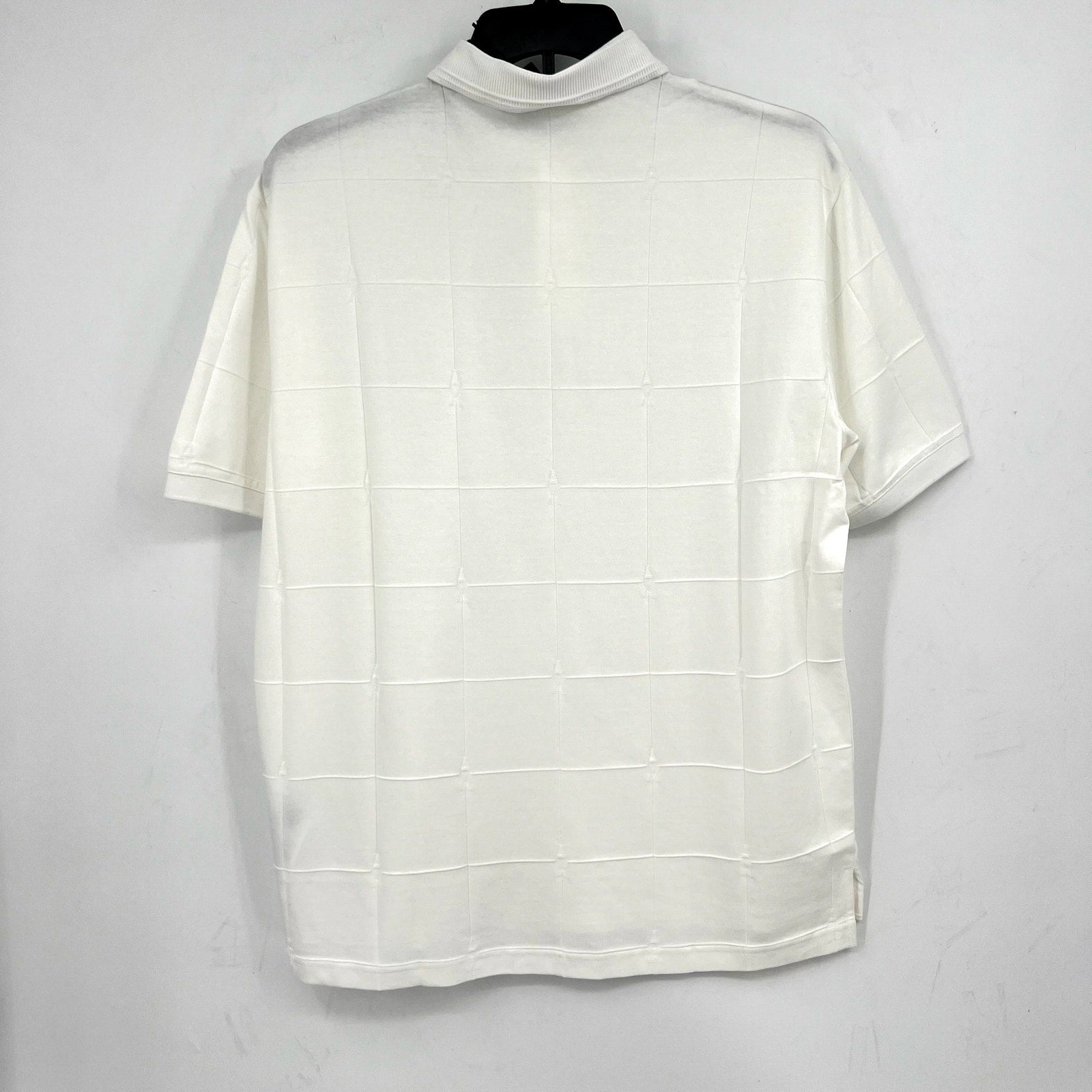 ARMANI EXCHANGE Men's Jacquard Short Sleeve Polo Shirt Large White 1116 NWT