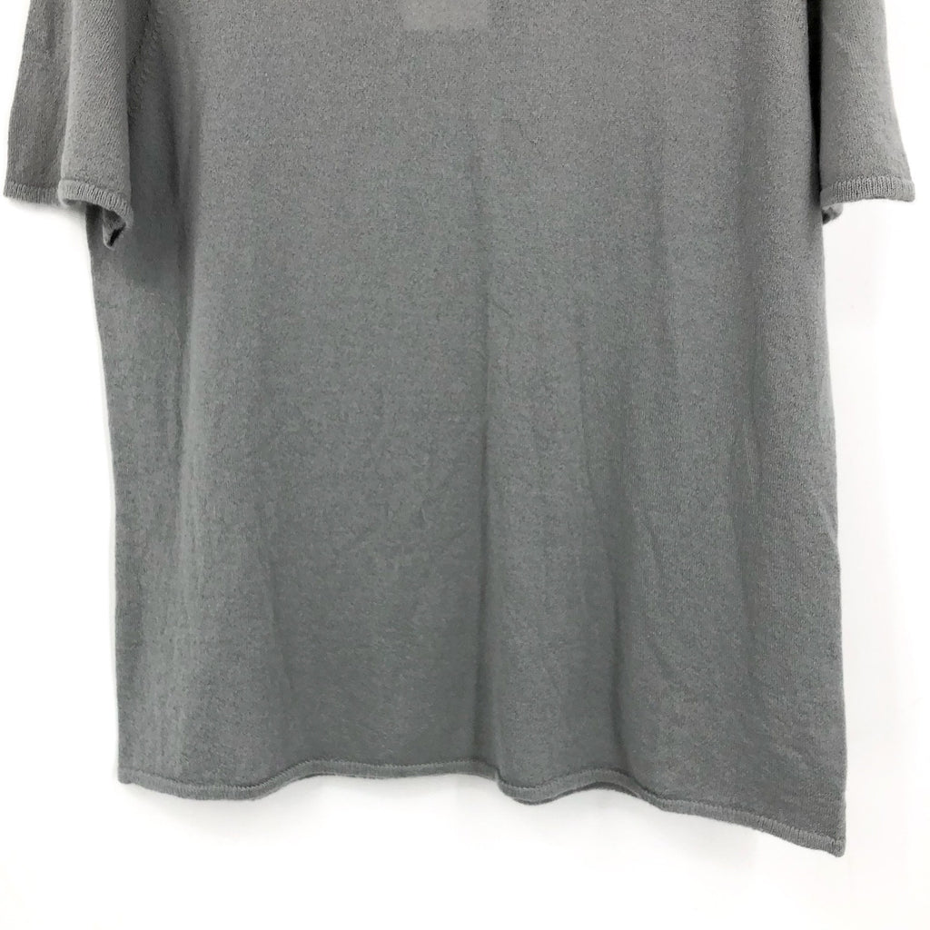 ACTIVE CASHMERE Men's Fine Cashmere T-Shirt Large Light Grey Short Sleeve NWT