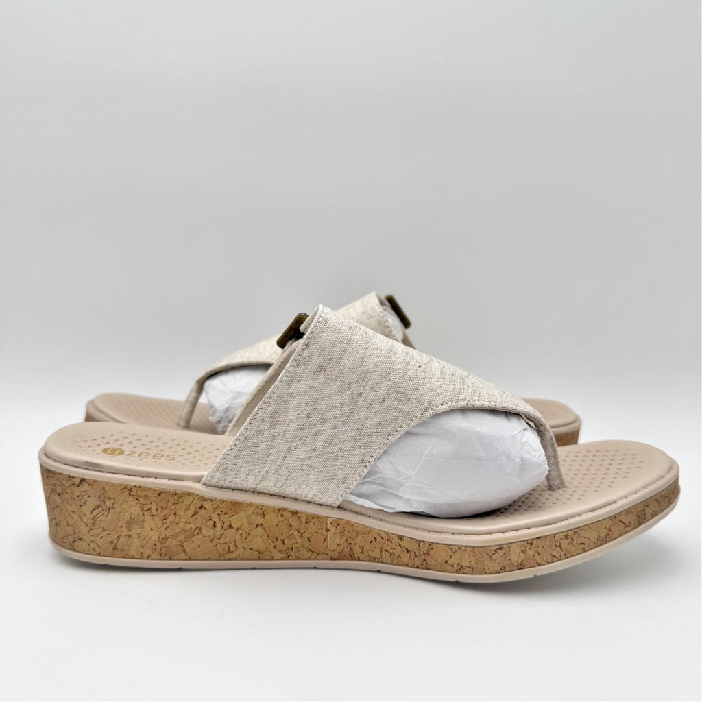 Bzees Womens Bay Wedge Sandals US 10 M EU 41 Beige Tan NIB