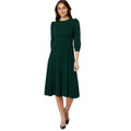 CALVIN KLEIN Scuba Crepe Midi Dress Size 4 Malachite Green 3/4 Puff Sleeve NWT