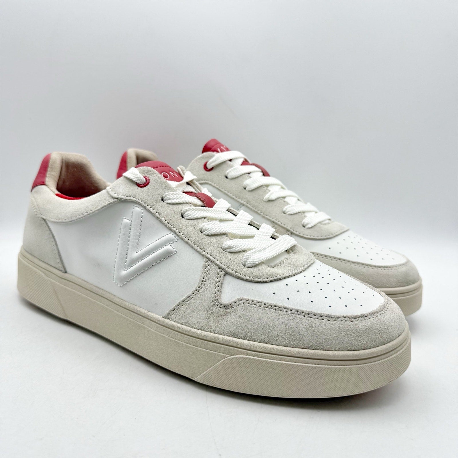 Vionic Womens Kimmie Court Sneakers US 12 M White Red Leather NWOB