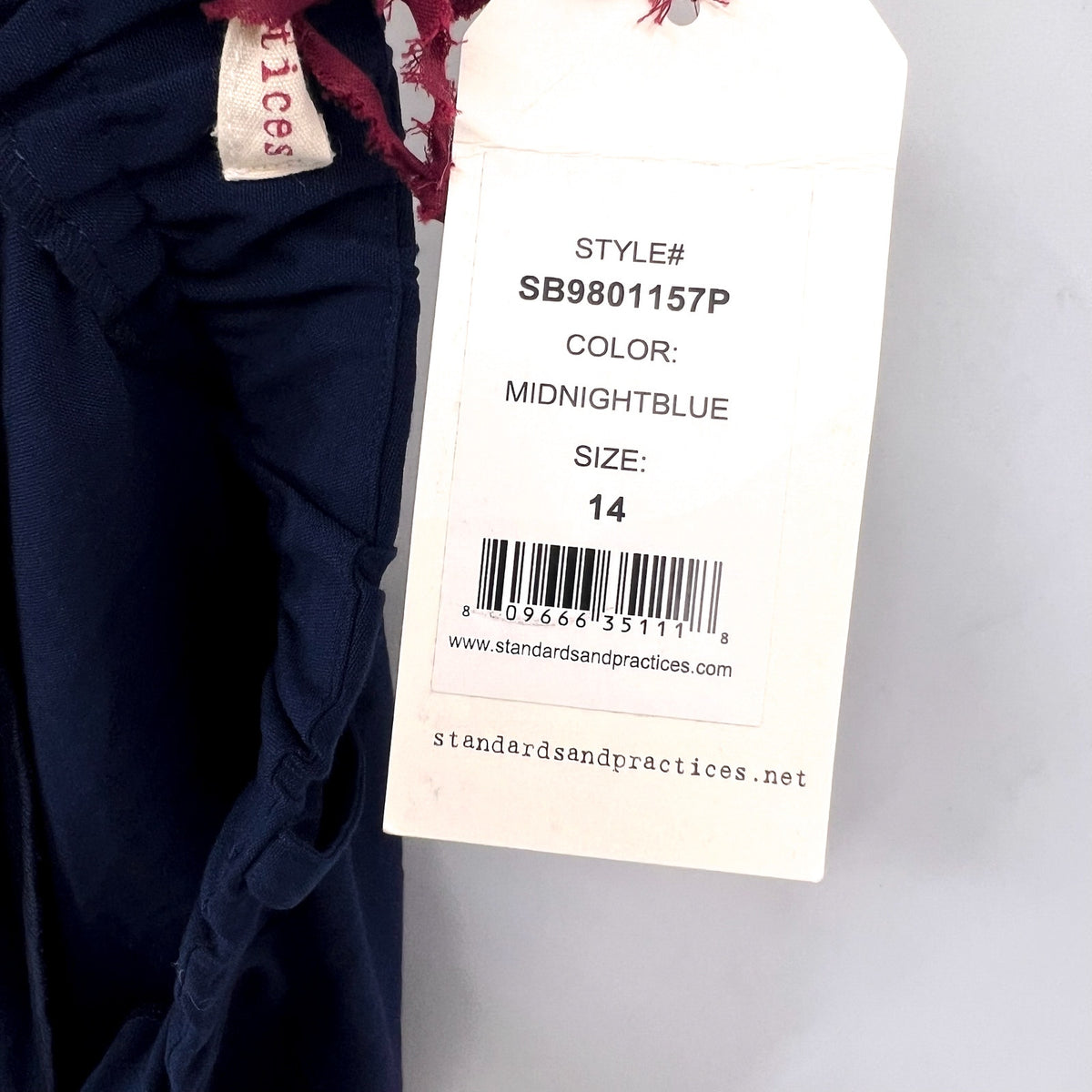 STANDARDS & PRACTICE Francine Cropped Carrot Pants Size 14 Midnight Blue NWT