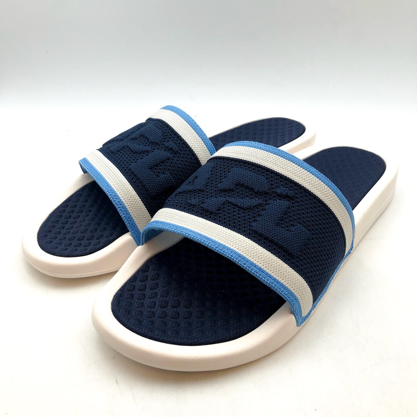 APL Mens Big Logo TechLoom Slide Sandals US 11 EU 44.5 White Blue Slip On NIB