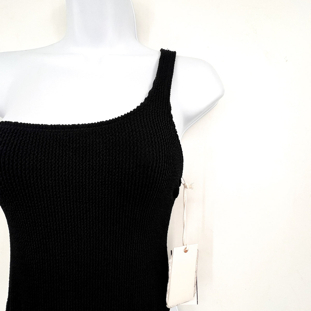 GOOD AMERICAN Always Fits One Shoulder Swimsuit SMALL MEDIUM 1-2 Black NWT