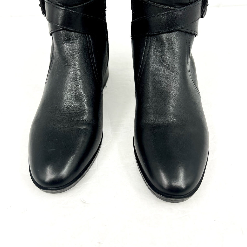 Naturalizer Womens Rena Knee High Boot 8.5M Wide Calf EU 38.5 Black Leather NWOB