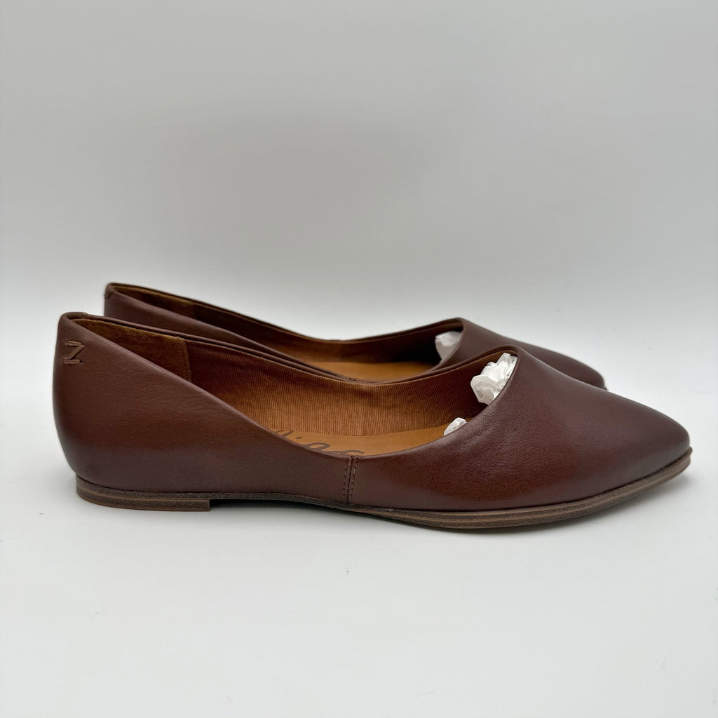 Zodiac Womens Hill Ballet Flats Size 7.5 M EU 38 Cognac Brown Leather NIB