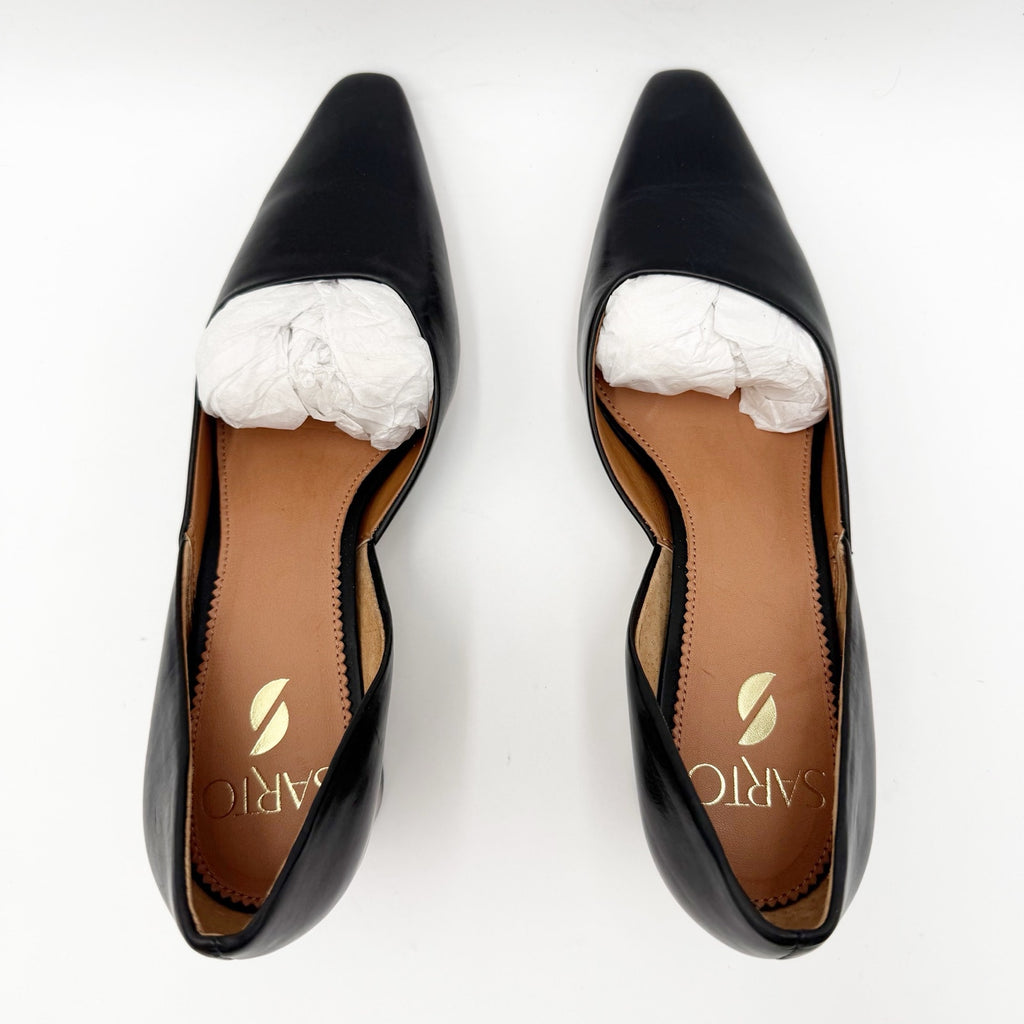 Franco Sarto Womens Rita Pumps Size 6 M EU 36 Black Leather Wood Heel NIB
