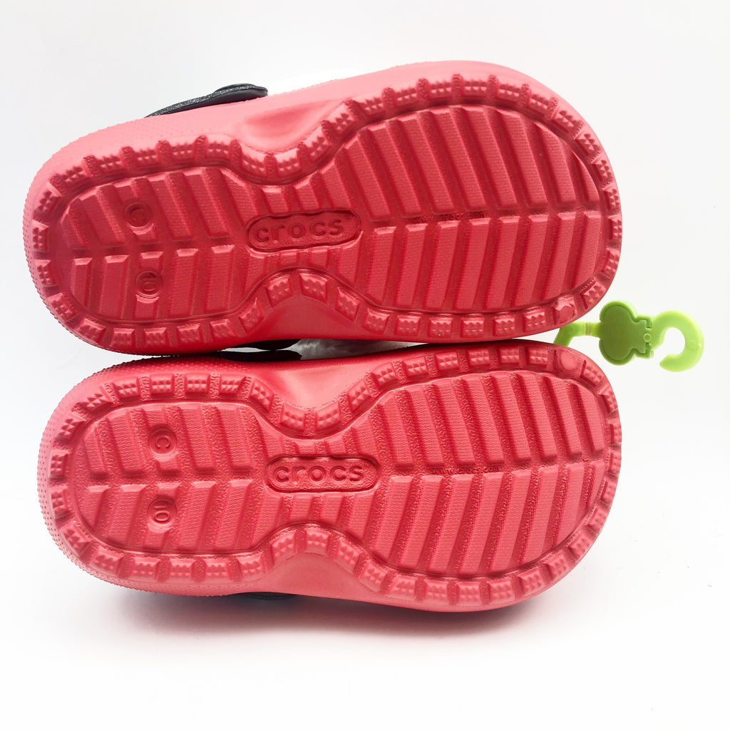 Crocs Little Kids Santa Classic Clogs Size C 10 Festive Red White Black NWT