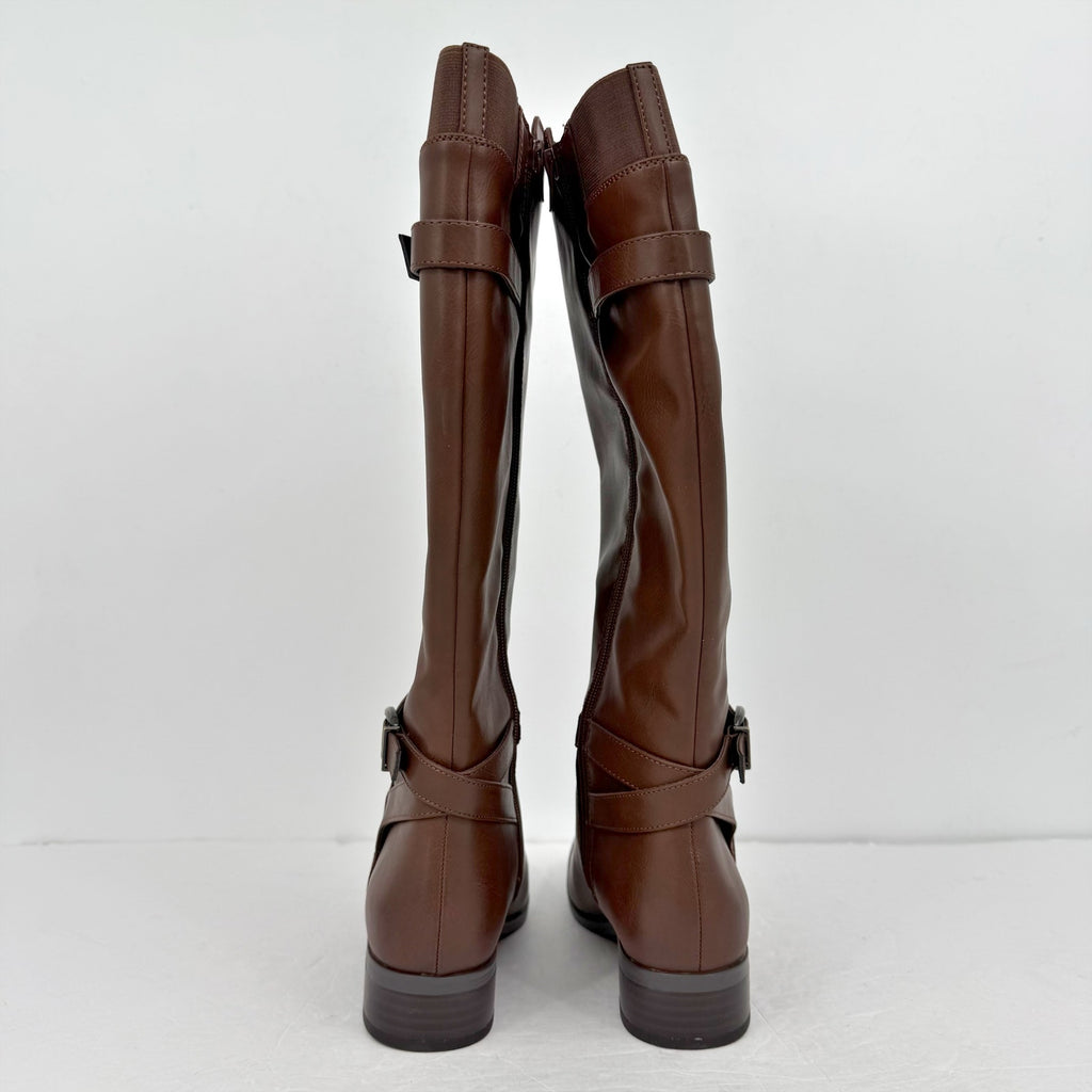 Naturalizer Womens Sahara Knee High Boots Size 8 M WIDE CALF Dark Brown NIB