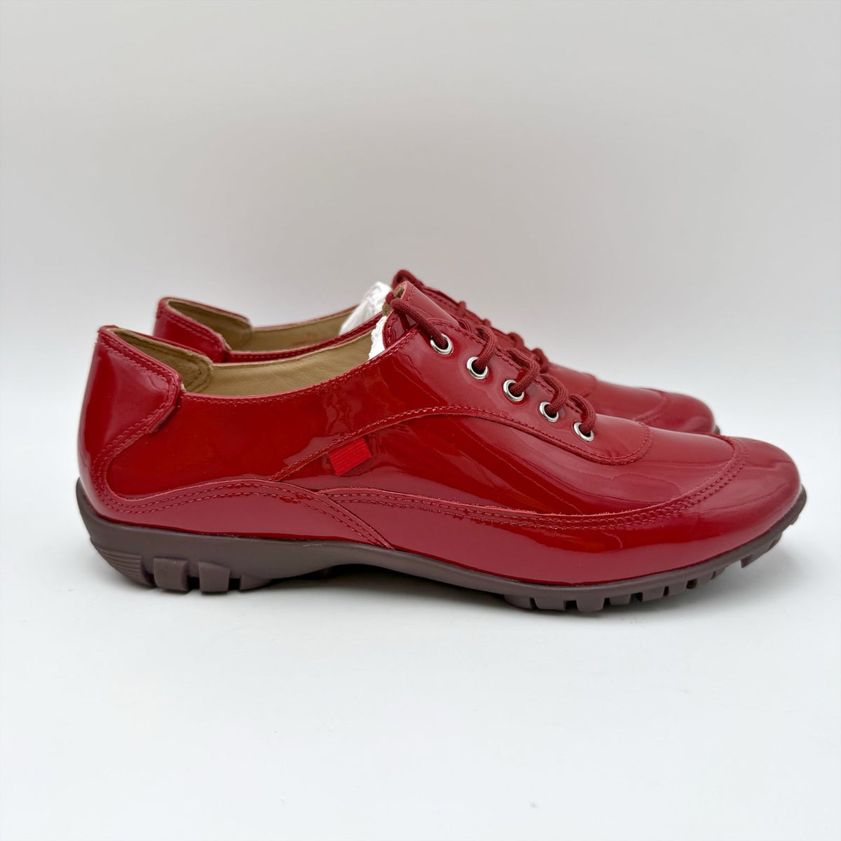 Marc Joseph New York Womens Hampton Golf Shoes Size 7.5 Red Patent Leather NIB