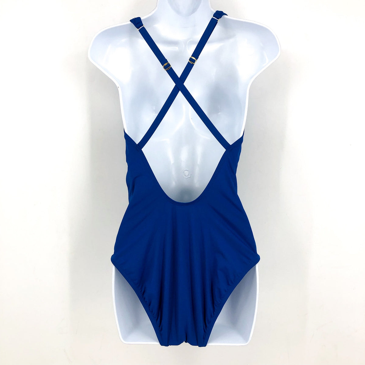 BLEU ROD BEATTIE Ring Master Drape One-Piece Swimsuit Size 8 Blue Azure NWT