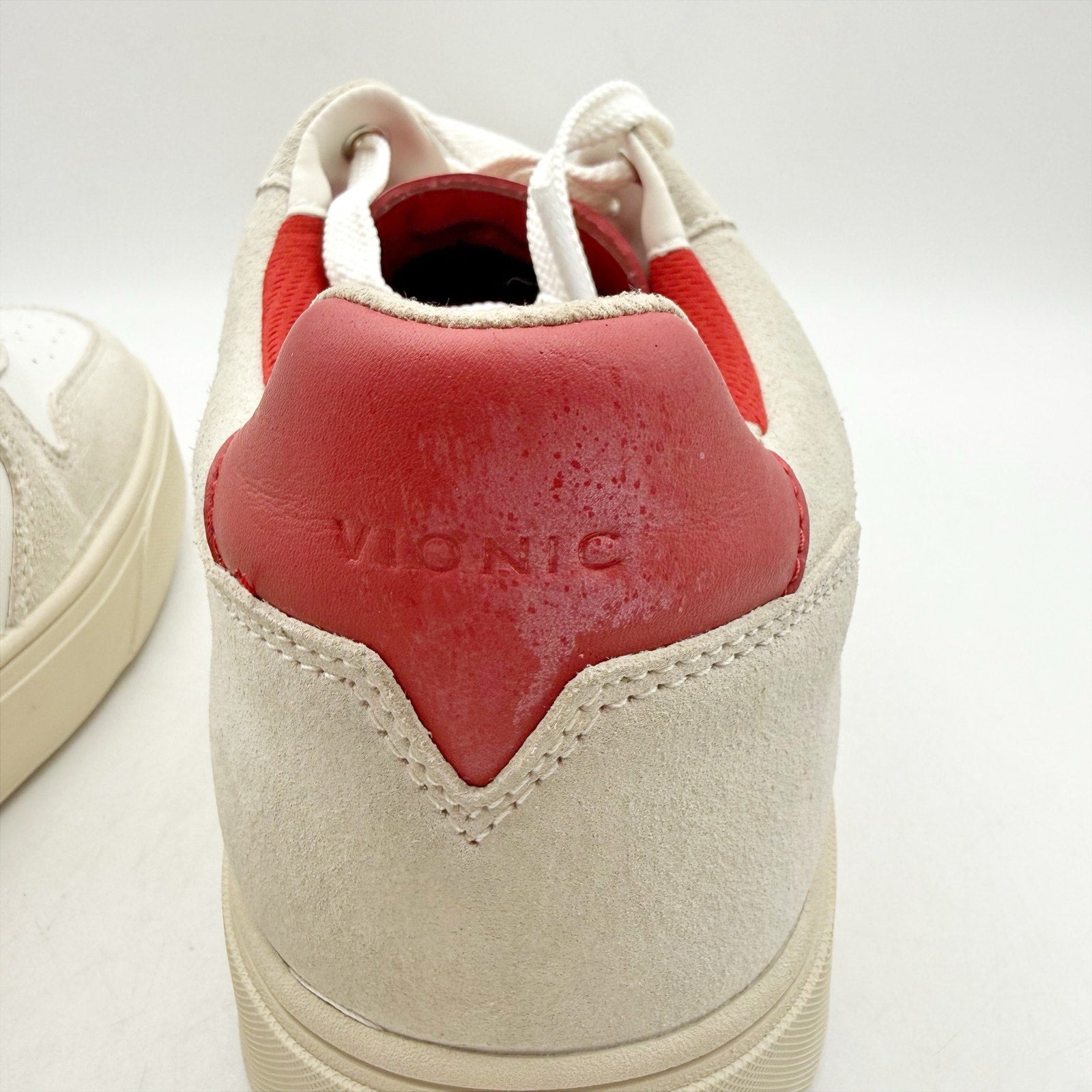 Vionic Womens Kimmie Court Sneakers US 12 M White Red Leather NWOB