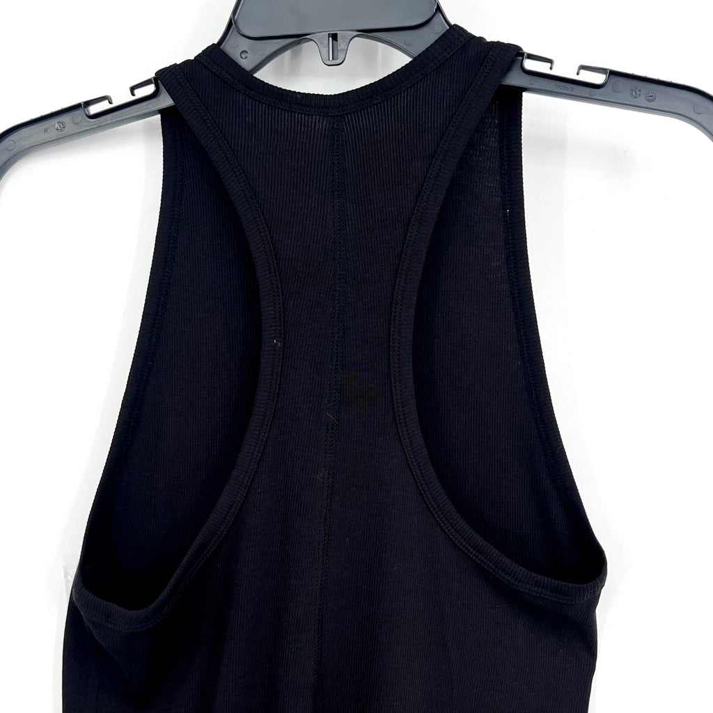 EVERLANE Women's The Luxe Rib Racerback Tank Large Black Supima Cotton NWT